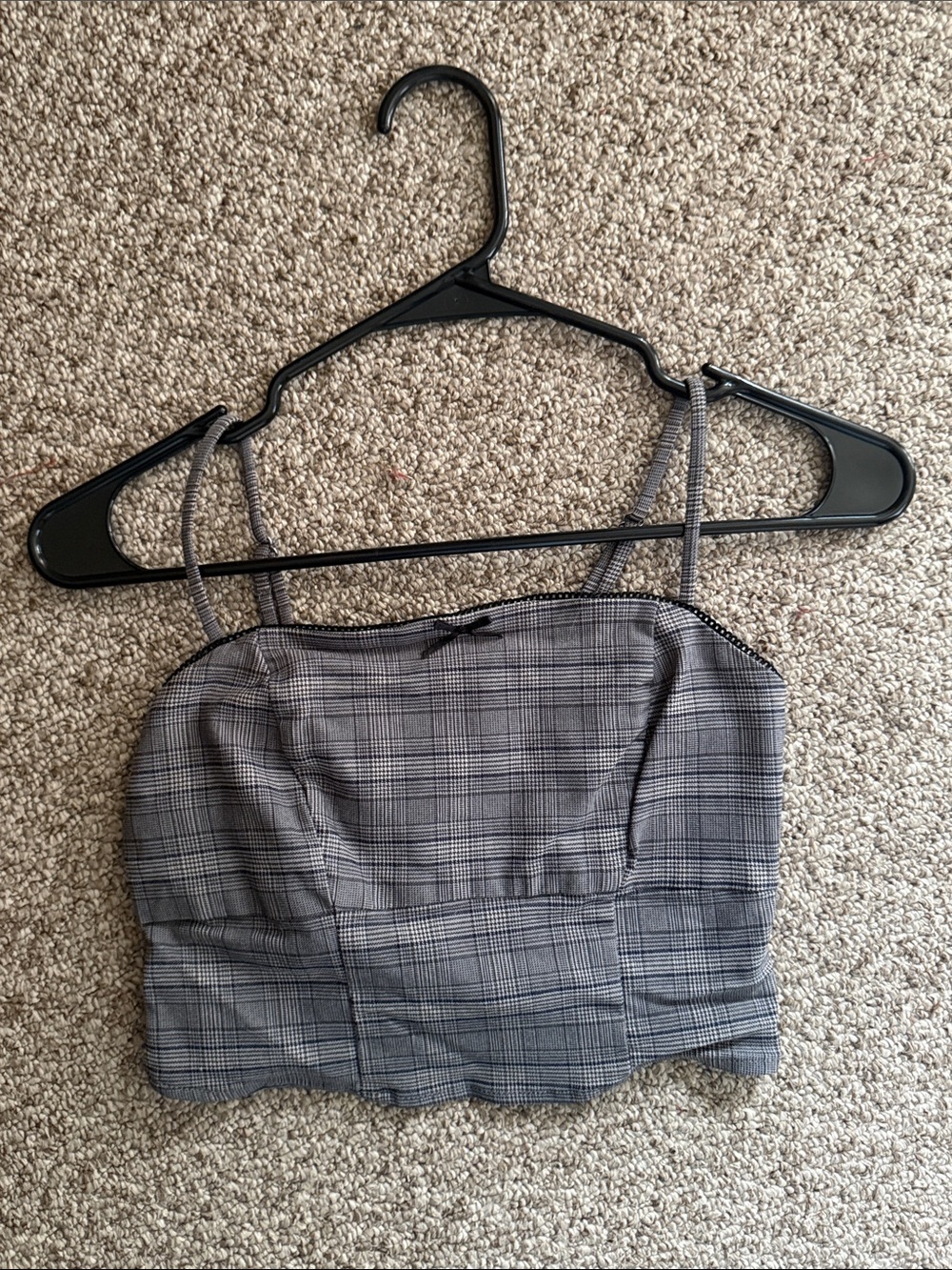 Gray plaid crop top